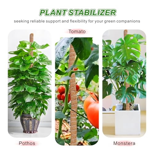 GUIDOT 2 Pack Moss Pole Monstera Plant Support with Repotting Mat, 28 Inch Plant Support Stakes, Plant Sticks Support Tall for Indoor Potted Climbing Plants, Pothos, Philodendron
