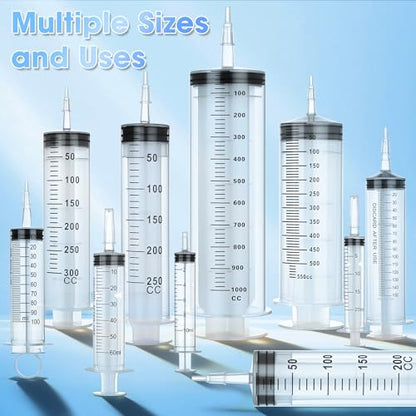 200ml Large Syringe for Thick Liquids, Plastic Syringe Without Needle for Scientific Labs, Oil, Lubricant Refilling, Individually Wrapped - style: 200cc