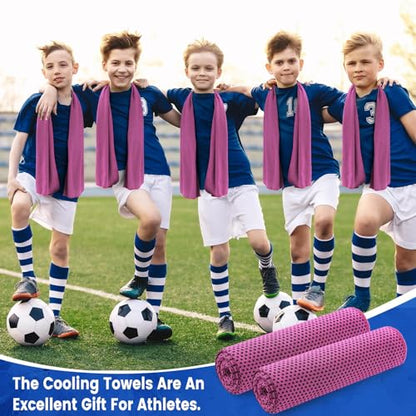 Hosuly 100 Pack Cooling Towels, 40"x12" - color: Rose Red