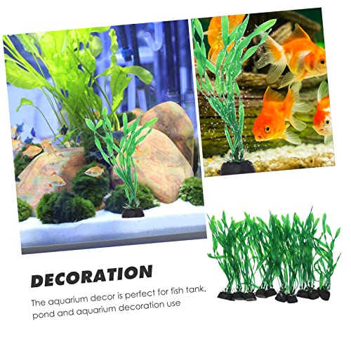 VICASKY 10Pcs Compact Fake Plant Aquarium Decoration Lifelike Desktop Aquarium Grass Stylish Fish Tank Accessories for Aquatic Landscape Safe for Fish and Water Quality