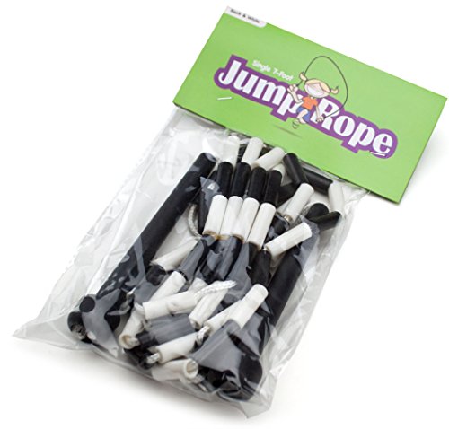 K-Roo Sports Jump Rope with Plastic Beaded Segmentation - color: Black/White