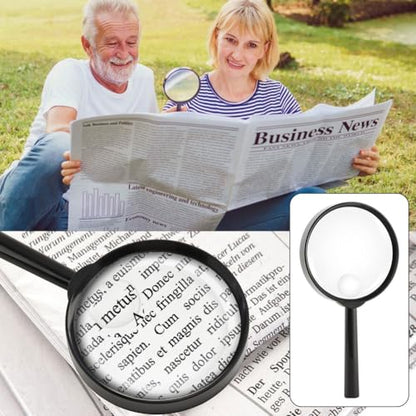 10X 30X Magnifier, Handheld Magnifying Glass for Reading, 84mm Shatterproof Lens, Soft Handle for Adults Close Work, Seniors Reading and Nature Exploration, Hobby Observation