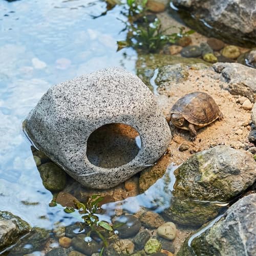 Aquarium Hideaway Rock Cave for Aquatic Pets to Breed, Play and Rest, Safe and Non-Toxic Ceramic Fish Tank Ornaments, Decor Stone for Betta