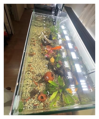 Cat Proof Terrarium Lids, Aquarium Anti Jump Cover Acrylic, Fish Tank Anti-Jump Lid, Top Mount Aquarium Hood with Hole, 8 12 14 16 18 20 inch Wide(L140xW50cm/55.1x19.7in)