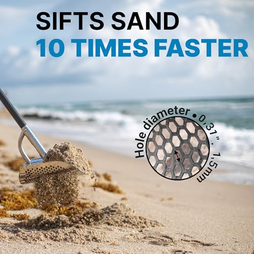 Sand Scoops for Beach Metal Detecting Stainless Steel Beach Metal Detecting Shovel Underwater Treasure Hunting, Metal Detector Accessories(Bag + Scoop + Carbon Fiber Handle), (Diving + Handle) - size: Diving + Handle