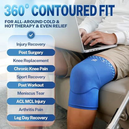 Knee Ice Pack Wrap, Long-Lasting Cold Compression for Knee Recovery - size: XL