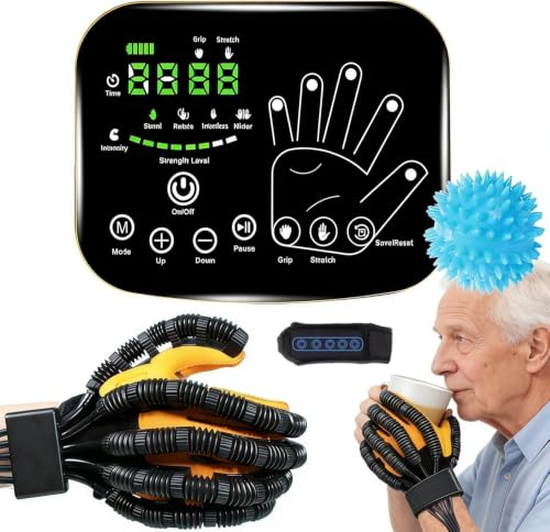 8th-Gen Rehabilitation Robot Gloves, Stroke Therapy Equipment, Hand Robotic Rehabilitation Device, 4 Modes, Adjustable Intensity, Touch Panel. Perfect Gifts for Stroke Patients with Hand Impairment - color: Right Hand, size: Small
