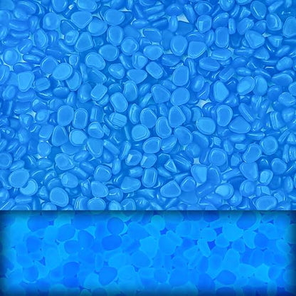 400pcs Glow in the Dark Rocks for Outdoor Garden & Aquarium – Blue Luminous Stones for Landscaping, Pathway, Patio, Driveway, Walkway, Fish Tank, Plant Pots - color: Blue