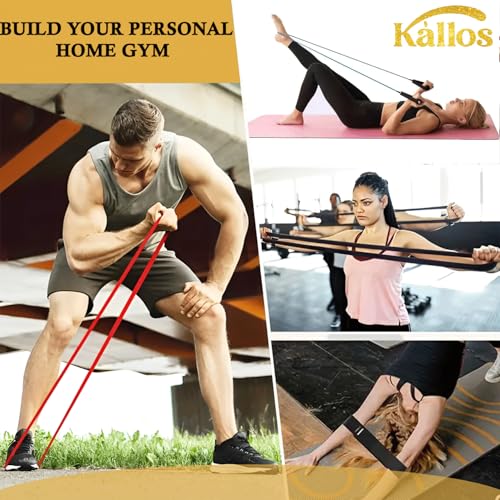 8-Piece Resistance Band Set for Home Workout with Pull-Up Assistance Loop and Booty Bands with Handles Ideal for Full-Body Strength Training Glute Activation and Stretching Fitness Kit