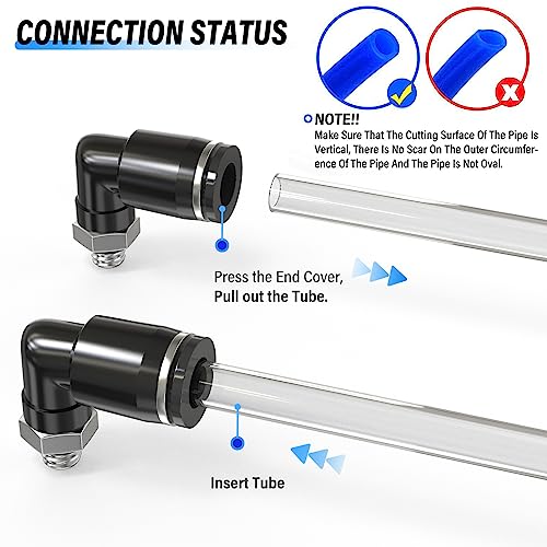 TAILONZ PNEUMATIC Male Elbow 4mm Tube OD x M5 Thread 90 Push to Connect Fittings PL4-M5 (Pack of 10) - size: 0.157'' OD M5