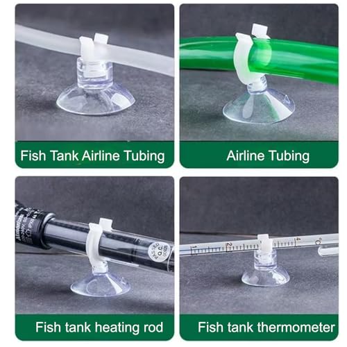 Aquarium Suction Cup Clips Set Fish Tank Air Line Holder Clear Plastic for Glass Fish Supples and Fish Tank Clear Airline Tubing Decorations Shrimp Nests and Reptile - size: Φ0.78in/20mm