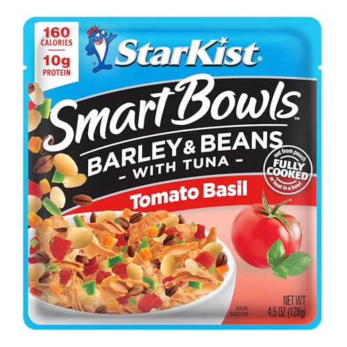 StarKist Smart Bowls Tomato Basil, 4.5 oz Pouch (Pack of 12) - Features Barley & Beans with Wild Caught Light Tuna