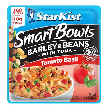 StarKist Smart Bowls Tomato Basil, 4.5 oz Pouch (Pack of 12) - Features Barley & Beans with Wild Caught Light Tuna