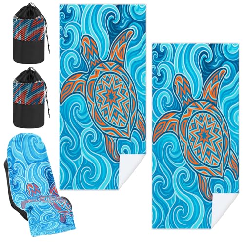 Hahafelt 2 Pack Car Seat Towel Cover with Storage Bag, Colorful Sea Turtle - style: Colorful Sea Turtle