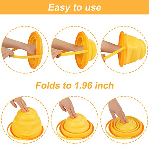 Beach Sand Toys Set for Kids, Silicone Collapsible Foldable Beach Bucket Travel Beach Toys for Summer Outdoor Camping and Fishing Tub with Sand Molds Shovels Rakes for Toddlers Boys Girls 2.5L 3PCS
