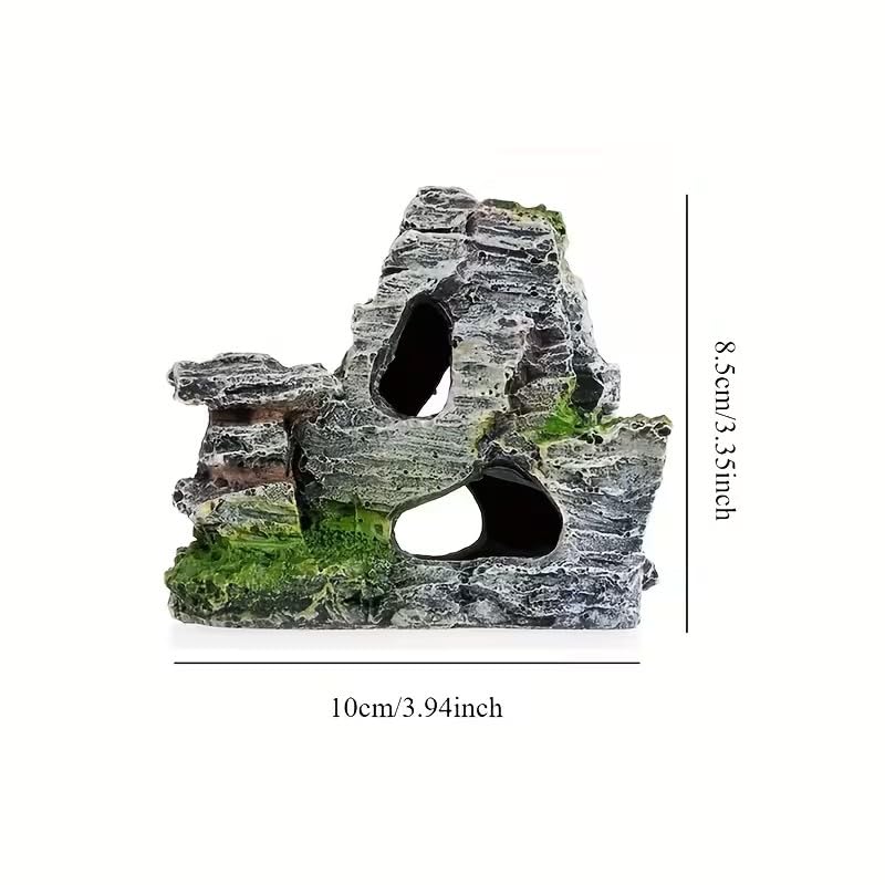 Resin Artificial Rockery Cave - Fish Tank Decoration, Aquarium Landscaping Crafts - color: Grey Fish Tank Castle Style 3