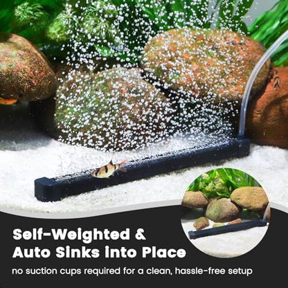 hygger Weighted Nano Mist Bubble Wall Bar, 31.5" Self-Sinking ABS Air Stone Strip with Gentle Oxygen Diffuser for Freshwater & Marine Aquarium, Hydroponics - size: 31.5 Inch