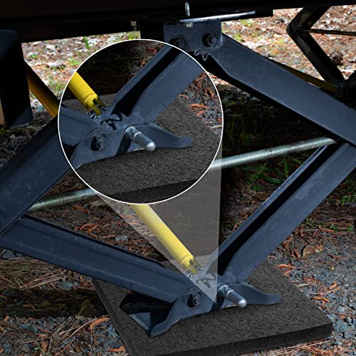 4 Pcs RV Leveling Blocks 12x12x0.75 Inch Thick Rubber RV Jack Pads Stabilizer Jack Pads for Travel Campers Trailers, Prevents Sinking and Helps Stabilize