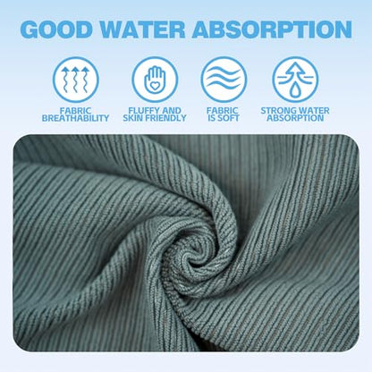 Microfiber Gym Towels with Snap Straps, Yoga Towel for Home and Gym, 16 Inch x 28 Inch, 6 Pack (Grey, 16" x 28") - color: Grey