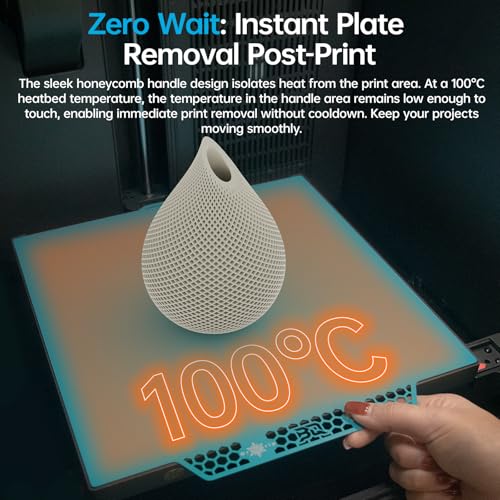 BIQU CryoGrip Pro Glacier Build Plate for Centauri Carbon 3D Printer, Double-Sided Fine Textured Spring Steel Sheet, Firm Adhesion, 260x286.5mm, 1 Piece