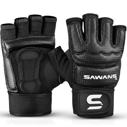 SAWANS MMA Gloves Karate Mitts Punch Bag Boxing Gloves Martial Arts Combat Taekwondo Kickboxing Mitts Fighting Grappling Training for Womens Mens Adults - size: X-Large