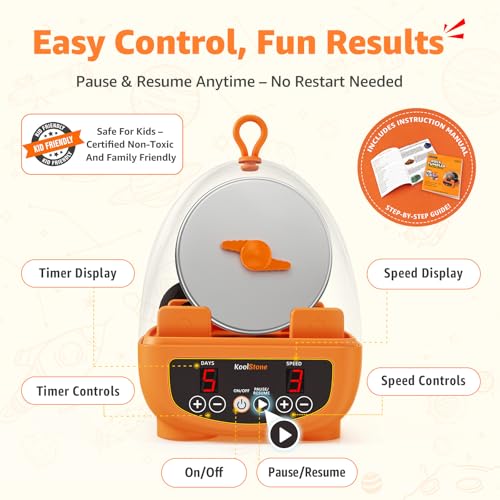 C5 Starter Rock Tumbler Kit - Durable Leak-Proof Rock Polisher - Complete Rock Tumbling Kit with 4-Stage Silicon Carbide Grit - Adjustable Timer & Speed with Memory Function