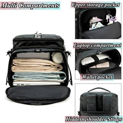 SDTAME Gym Duffel Backpack with Shoe Pocket & Laptop Sleeve - color: Brown