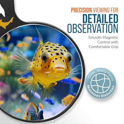 Flipper DeepSee 5" Magnetic Aquarium Viewer – Optical-Grade Magnifying Lens for Glass & Acrylic Tanks up to 5/8" Thick – Hands-Free Underwater Viewing for Fish, Corals & Aquarium Photography – Black