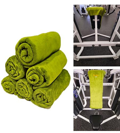 TA-DA Microfiber Towel | Back Pocket Insert on Hands and Fitness Items for Convenience. Sports Fitness Gym Workouts Yoga Pickleball Volleyball Hiking Etc. | 17" Inch X 32" Inch | 6 Pack | Green - color: Green