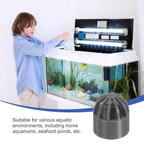 PATIKIL 0.8 Inch (20mm) Fish Cover Permeable Cap, 4 Pcs PVC Breathable Cap Aquarium Guard Fish Tank Intake Cover, Gray