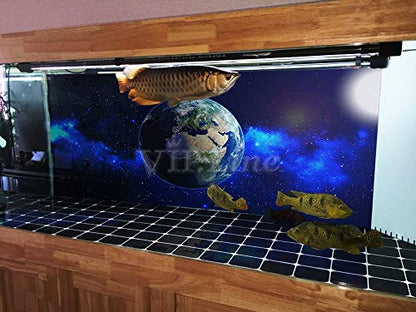 Earth Aquarium Background Poster PVC Fish Tank Decorations Landscape 24 48 72 (48" x 18"/ 122 x 46cm)