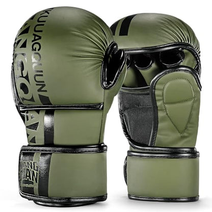 MMA Gloves for Sparring,Muay Thai,Training - color: Army Green, size: Medium