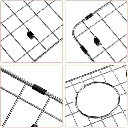 Stainless Steel Sink Grid and Protector for Bottom of Kitchen Sink, 28-3/8" x 14-3/16" with Drain Hole for Single Handmade Sink Bowl for Kitchen Sink Grate with Sink Hole Cover, One-Piece