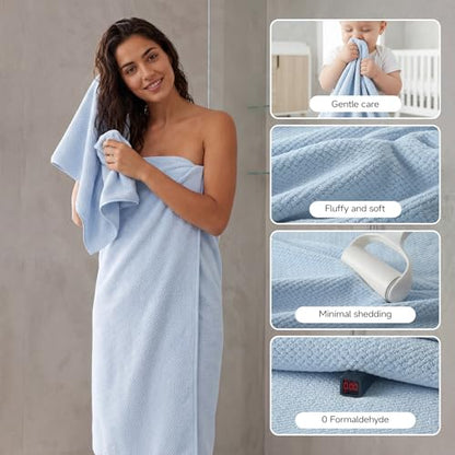 REDKISS Ultra Soft 6 Piece Towel Set, Premium Towels for Bathroom, Highly Absorbent, Quick Dry, Lightweight Bath Towels Set Collection, Includes 2 Bath Towels, 2 Hand Towels, 2 Washcloths, Light Blue - color: Light Blue