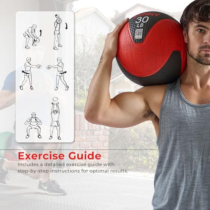 Sunny Health & Fitness Medicine Ball with Premium Dual Textured Grip - size: 12 LB