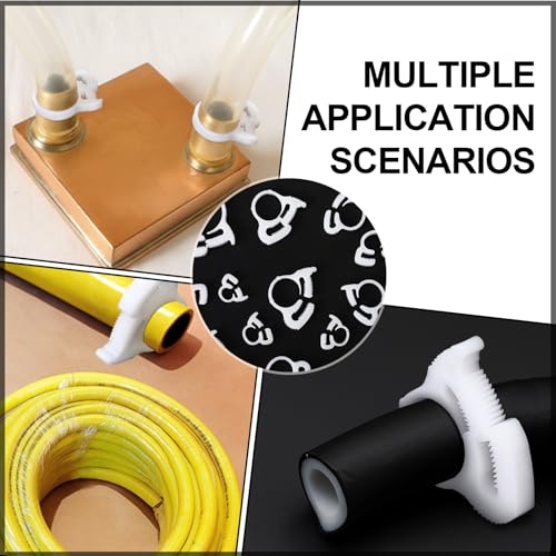 36 Pcs 6 Size Aquarium Nylon Hose Clamps Set 6.1-27.2 mm White Plastic Snap Ratcheting Hose Clamps Assortment Kit for Standard Aquarium Heater Tubing Fish Tank Plant