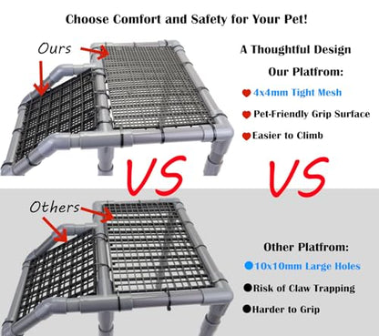 Large Turtle Basking Platform for Aquatic Turtles, Sturdy Standing Turtle Dock with Non-Slip Ramp, Red Ear Slider Tank Accessories for 25/29/40/55 Gal, Gray/Black - size: Basking Platform 10.8" W × 7.7" D