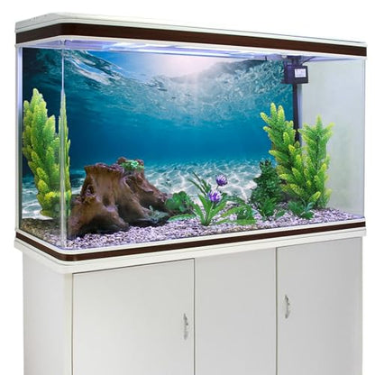 36x18 inches Polyester Undersea Theme Ocean Floor Aquarium Background Tropical Fish Tank Background - color: Blue, size: 36x18 inches