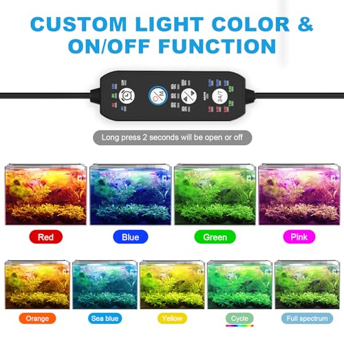 SEAOURA 24/7 Cycle LED Aquarium Plant Light-Full Spectrum Fish Tank Light, Auto On/Off, 24/7 Lighting Modes and DIY Mode, Adjustable Timer/Brightness, for 18 Inch to 24 Inch Planted Tank