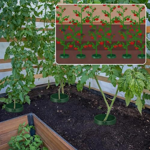 6 Pcs Grow Planting Rings 7 Inch Water Saver Irrigate Green Round Planting Rings Circular Landscape Edging Kit for Deep Watering Veggies Herbs Flowers Trees and Garden Plants