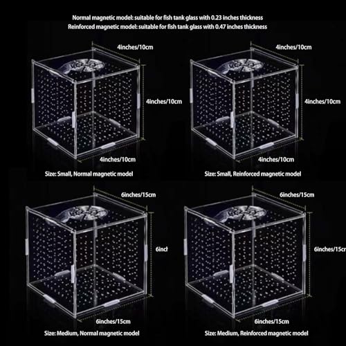 Generic Acrylic Fish Breeding Box, Magnetic Fish Isolation Box for Aquarium Hatchery Incubator Tank for Baby Fishes Shrimp Clownfish Guppy