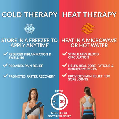 ComfiLife Ice Packs for Injuries (3 Piece Set) – Reusable Hot and Cold Pack with Wrap – Soft Gel Ice Packs for Back, Shoulder, Hip, Knee, Elbow, Joint Pain Relief – Heat & Cold Therapy (Medium) - size: Medium (Pack of 2)