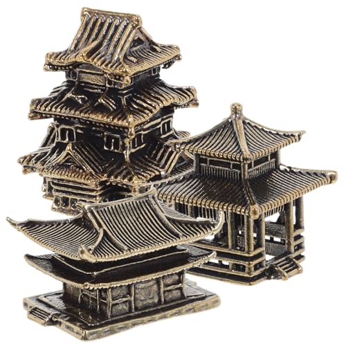 Amosfun 3pcs Mini Pagoda Sculpture Tiny Vintage Miniature Figurine for Zen Garden Micro Landscape Enhancements Aquariums Bookshelves Ornament 1.2"