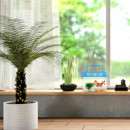 UPKOCH 4-Pack Critter Keeper Small Fish Tank, Portable Plastic Reptile Terrarium Bug Cage with Lid, Mini Travel Transport Container for Turtle Tarantula Hermit Crab