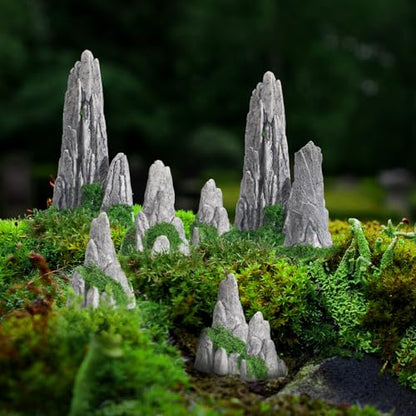 Desktop Rockery Decorations Micro Landscape Accessory for Home Desktop 8Pcs Resin Rockery Stones Ornament Aquarium Tank Decoration