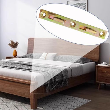 4 Set Bed Rail Fasteners Heavy Duty Bed Rail Brackets Bed Frame Rail Hardwa-5 INCH（Screws Included）