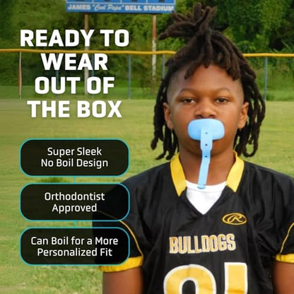 Vettex DoubleGuard Youth Mouth Guard with Lip Protection, Scarlet Red | Football, Lacrosse, MMA, Boxing, Adjustable Helmet Strap, Braces Friendly, 2 Breathing Channels, NCAA & NFHS Certified - color: Scarlet Red