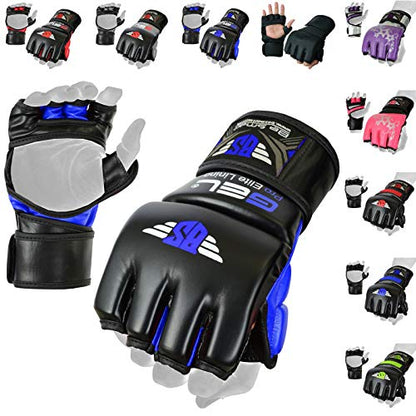MMA Gloves, UFC Kickboxing Gloves, MMA Sparring Gloves, MMA Training Equipment, Fighting Gloves for Mixed Martial-Arts, MMA Training Gloves Adults Men & Women by BeSmart - color: Blue, size: Small