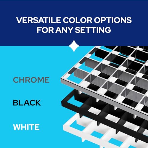 Egg Crate Panel 6-Pack in Chrome | Polystyrene | 23 5/8” x 47 5/8” with 1/2" x 1/2" x 3/8" Cell Size | Manufactured by American Louver | Ceiling Light Covers, HVAC Grilles, Aquarium Eggcrates