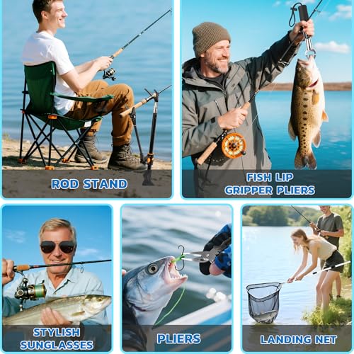 SUNNINO Fishing Advent Calendar 2025, 24 Days Christmas Fishing Lure Advent Calendar with Tool Kit, Fish Net Rod Holder, Xmas Surprise Gifts for Adult Men Father Husband Boyfriend